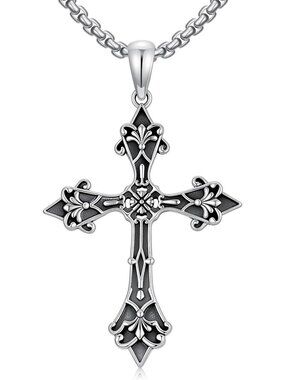 Gothic & Celtic Cross Necklace for Men & Women - 925 Sterling Silver Christian